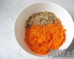 Салат: морква з горіхами